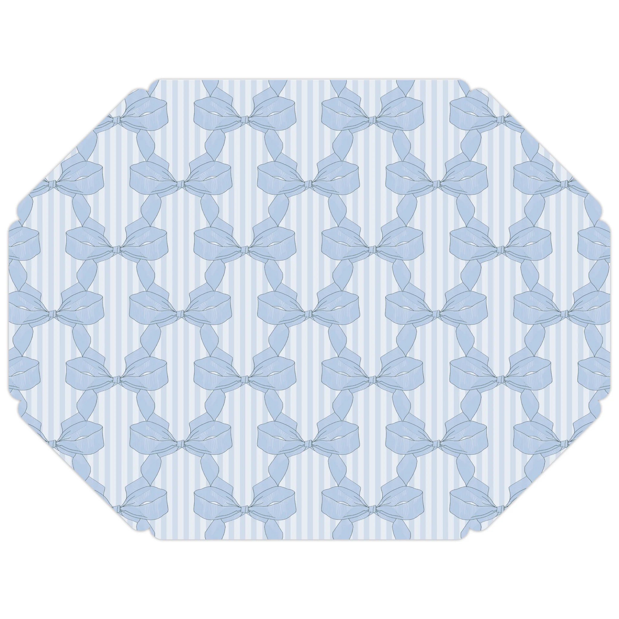 Caitlin Wilson French Blue Bow Posh Die-Cut Placemat, Paper