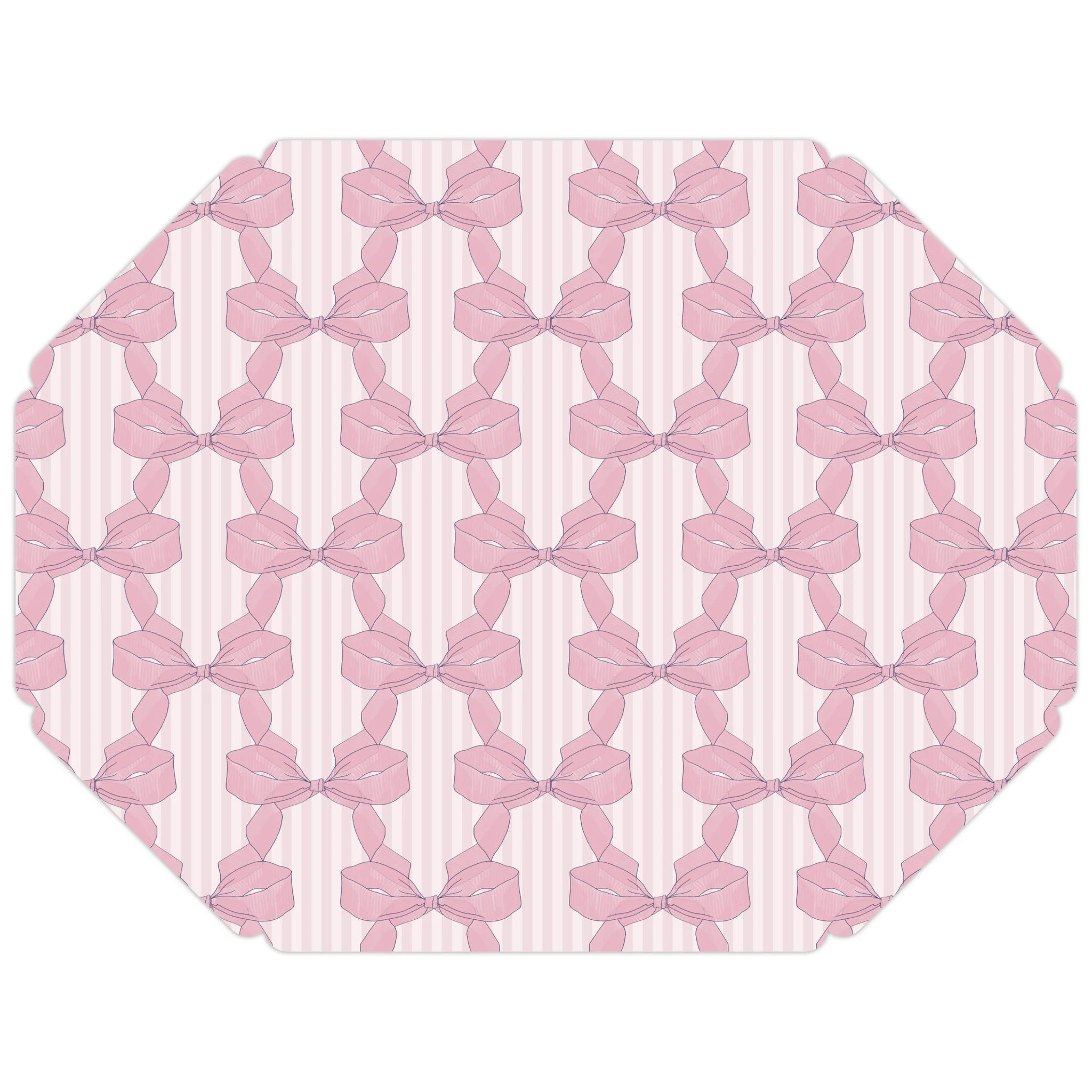 Caitlin Wilson Blush Bow Posh Die-Cut Placemat, Paper