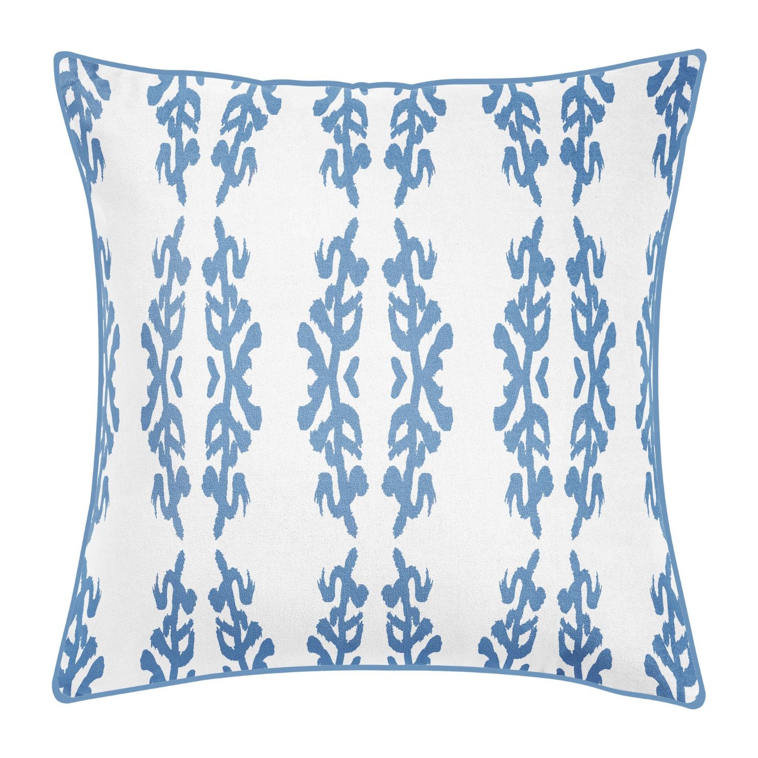 Coral Gardens Embroidered Pillow, Blue