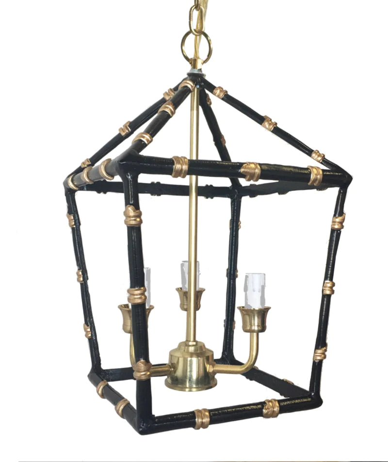 Bamboo Lantern in Black, Large