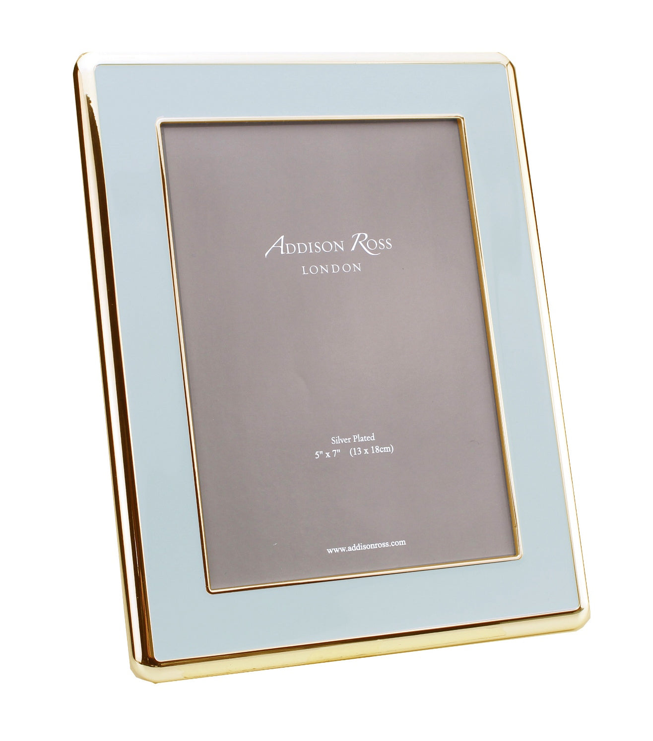 Wide, Curved Enamel Frame, Powder Blue & Gold