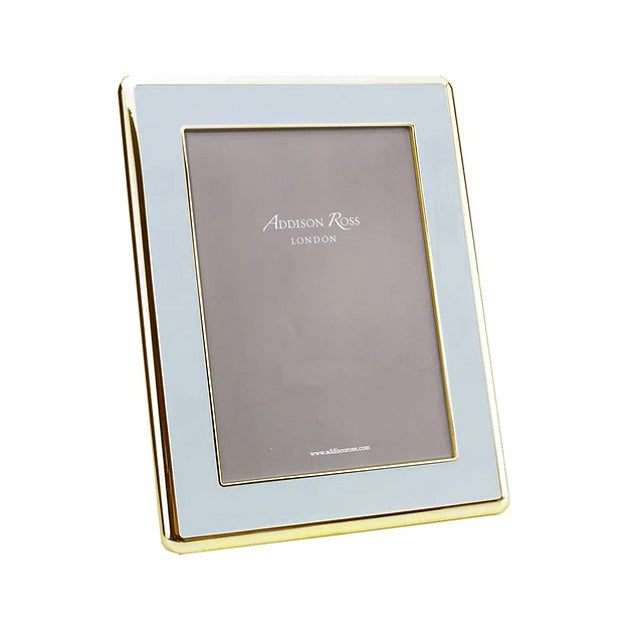 Wide, Curved Enamel Frame, Powder Blue & Gold