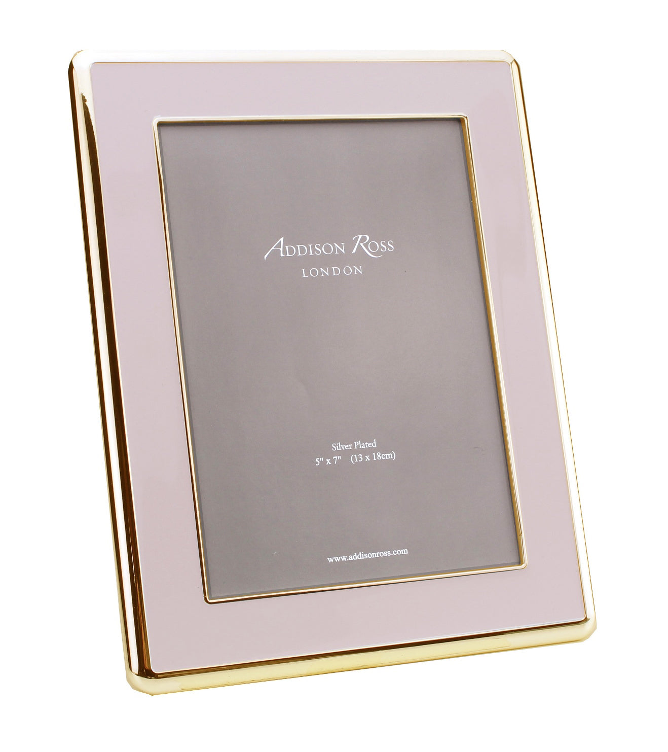 Wide, Curved Enamel Frame, Pale Pink & Gold