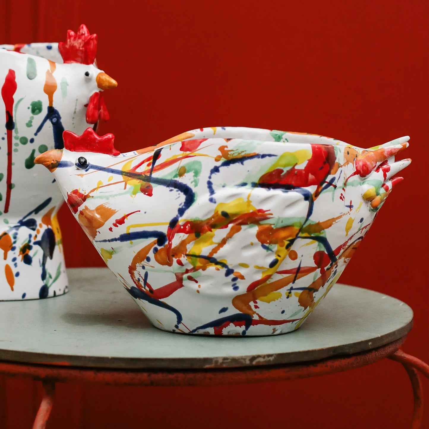 Vietri Gallo Figural Splatter Hen