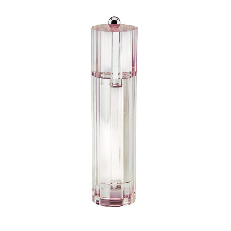 Pale Pink Icy Flute Salt or Pepper Mill