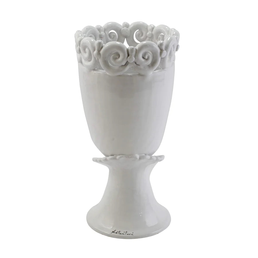 Vietri Sicilian Heads White Large King Head
