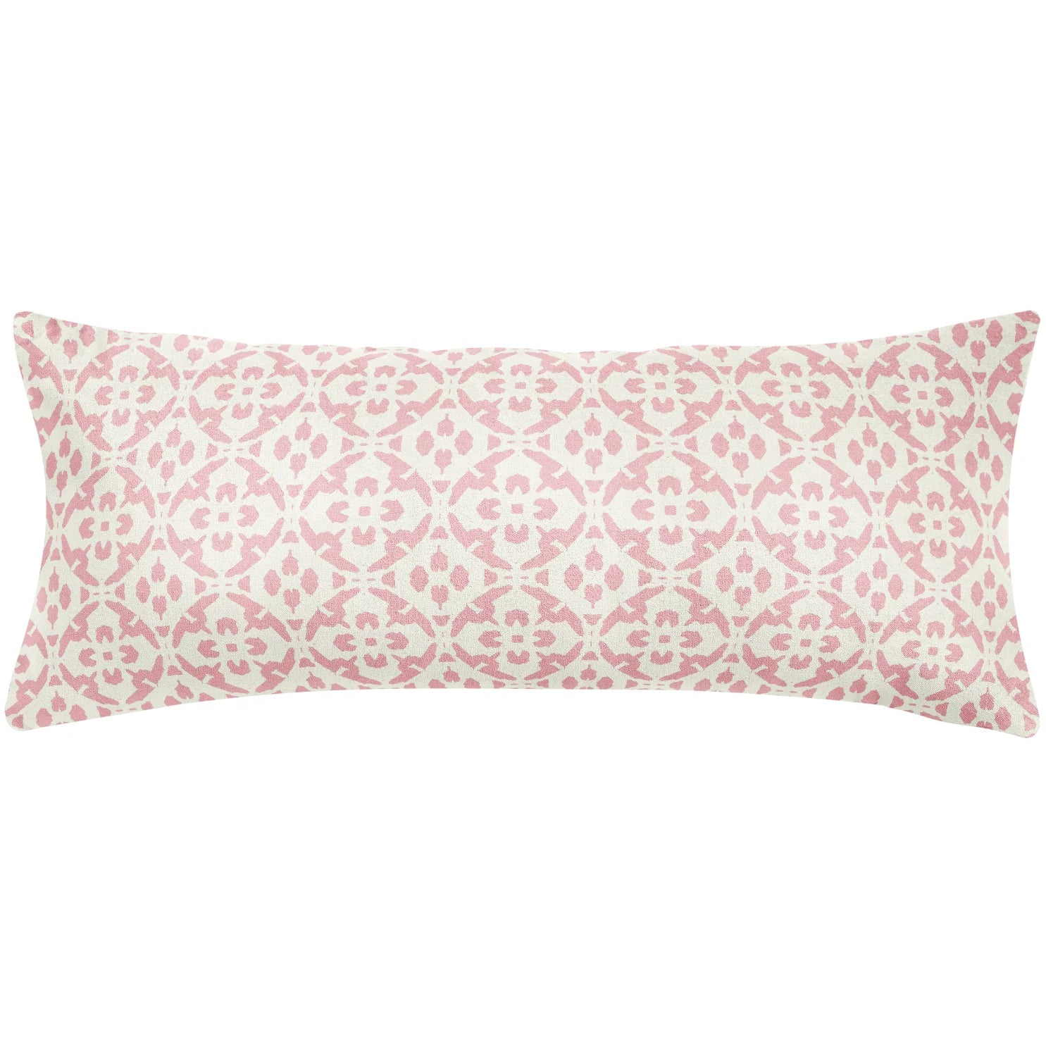 Porto Tiles Blush Bolster Pillow, 14" x 36"