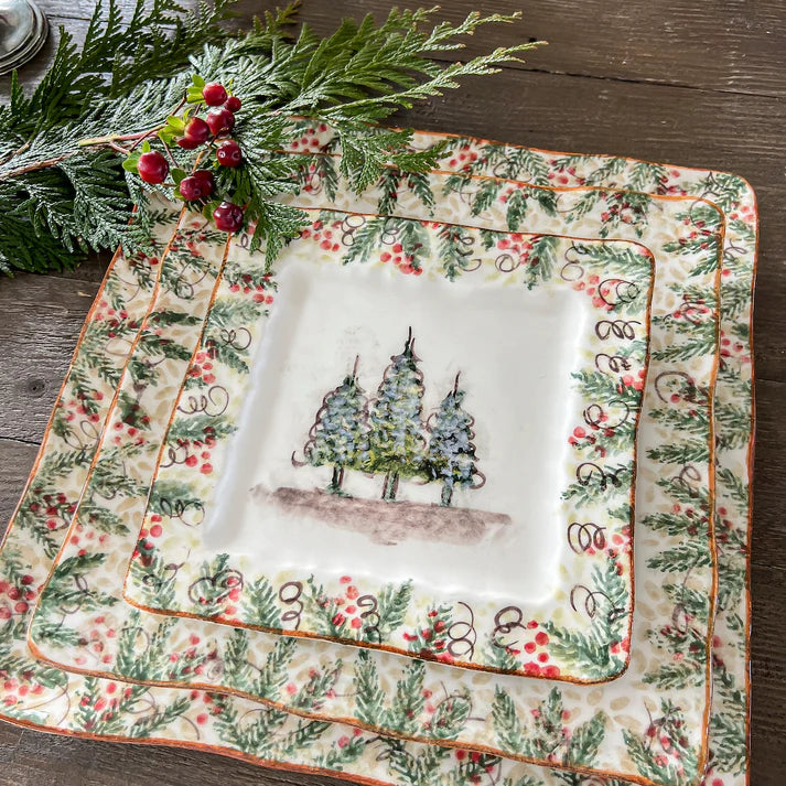 Natale Square Salad Plate
