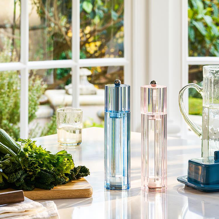 Pale Pink Icy Flute Salt or Pepper Mill