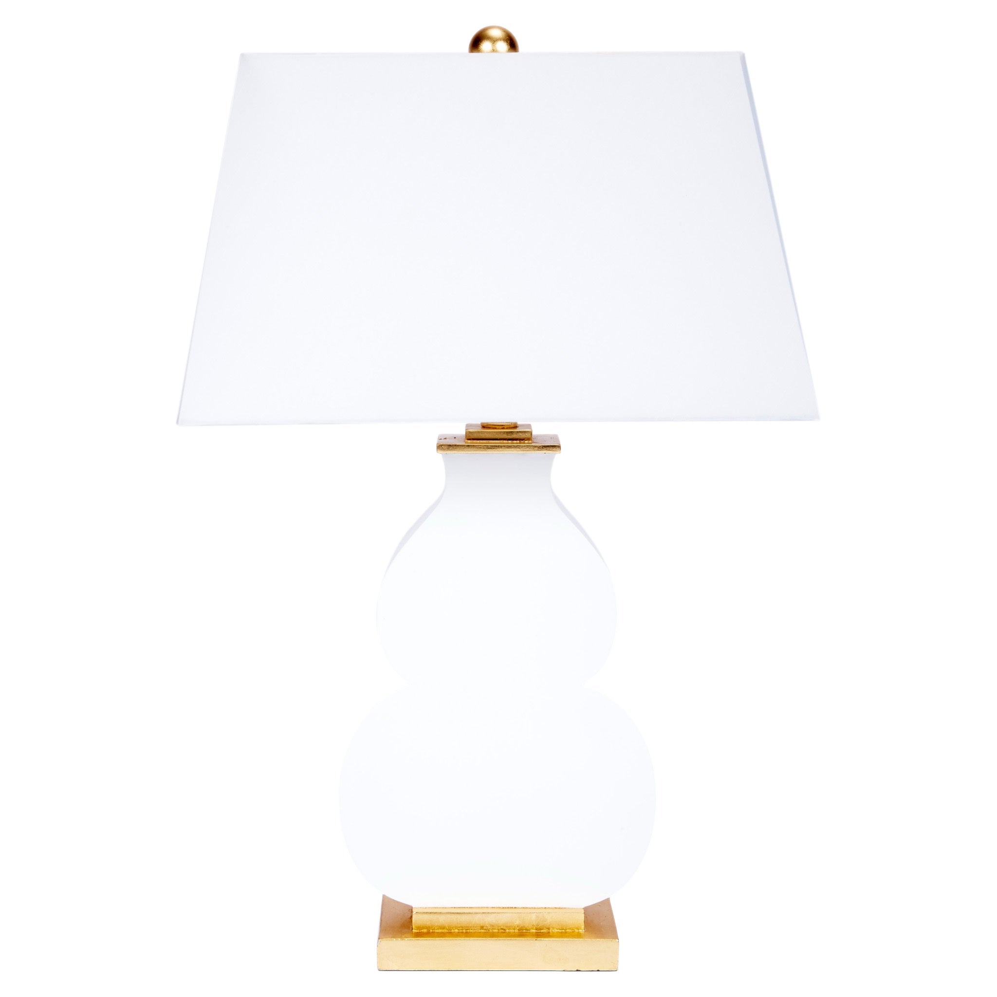 Haley Gloss White Table Lamp with Gold Accents