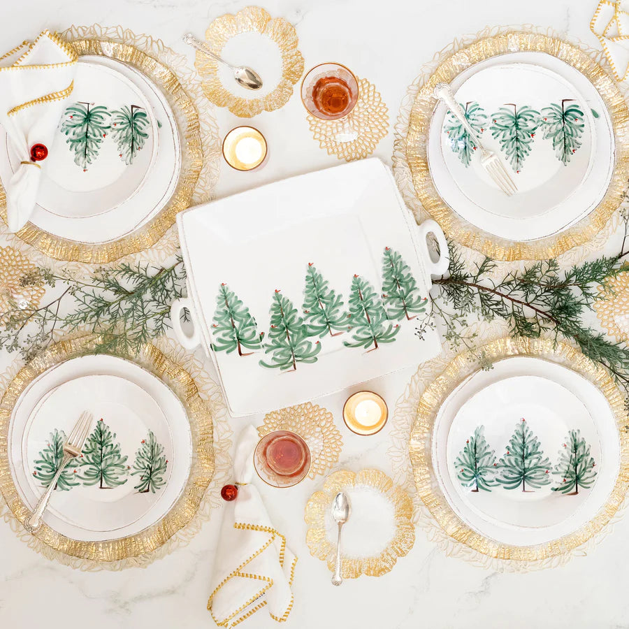 Vietri Lastra Holiday Sixteen-Piece Place Setting