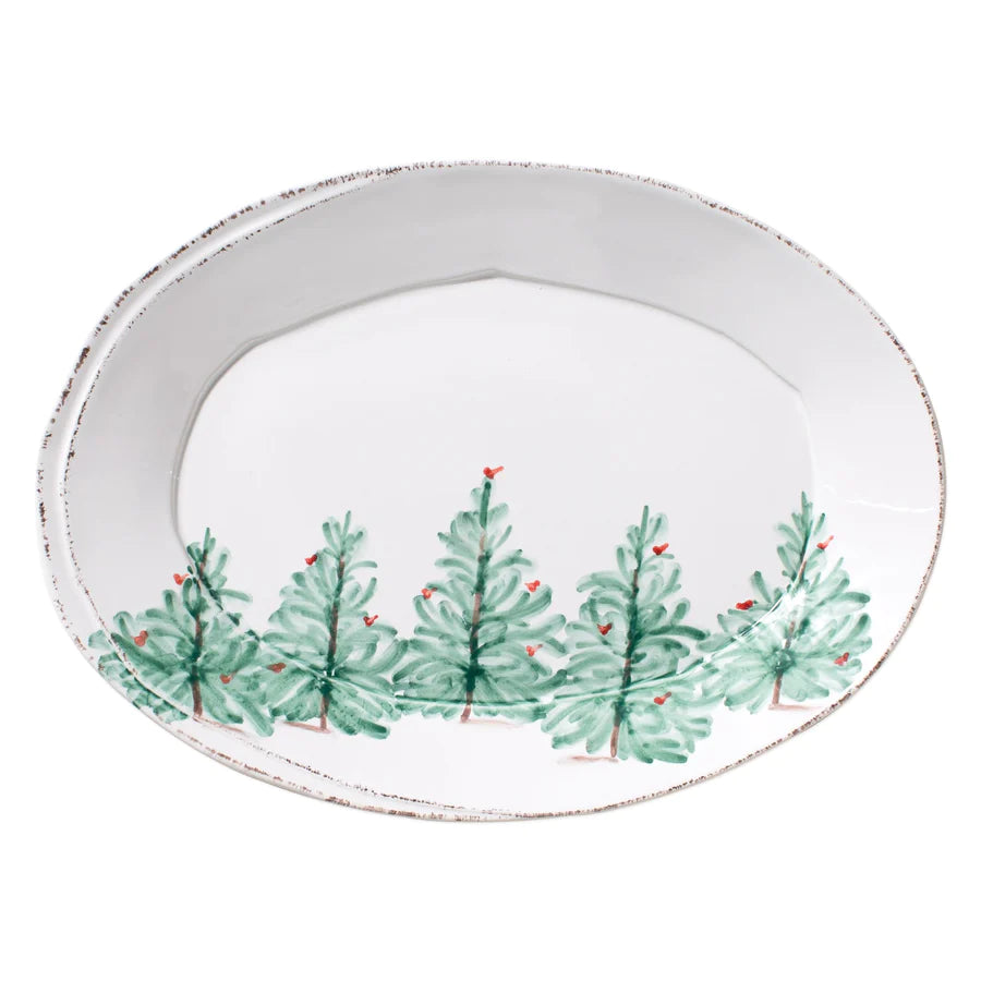 Vietri Lastra Holiday Small Oval Platter