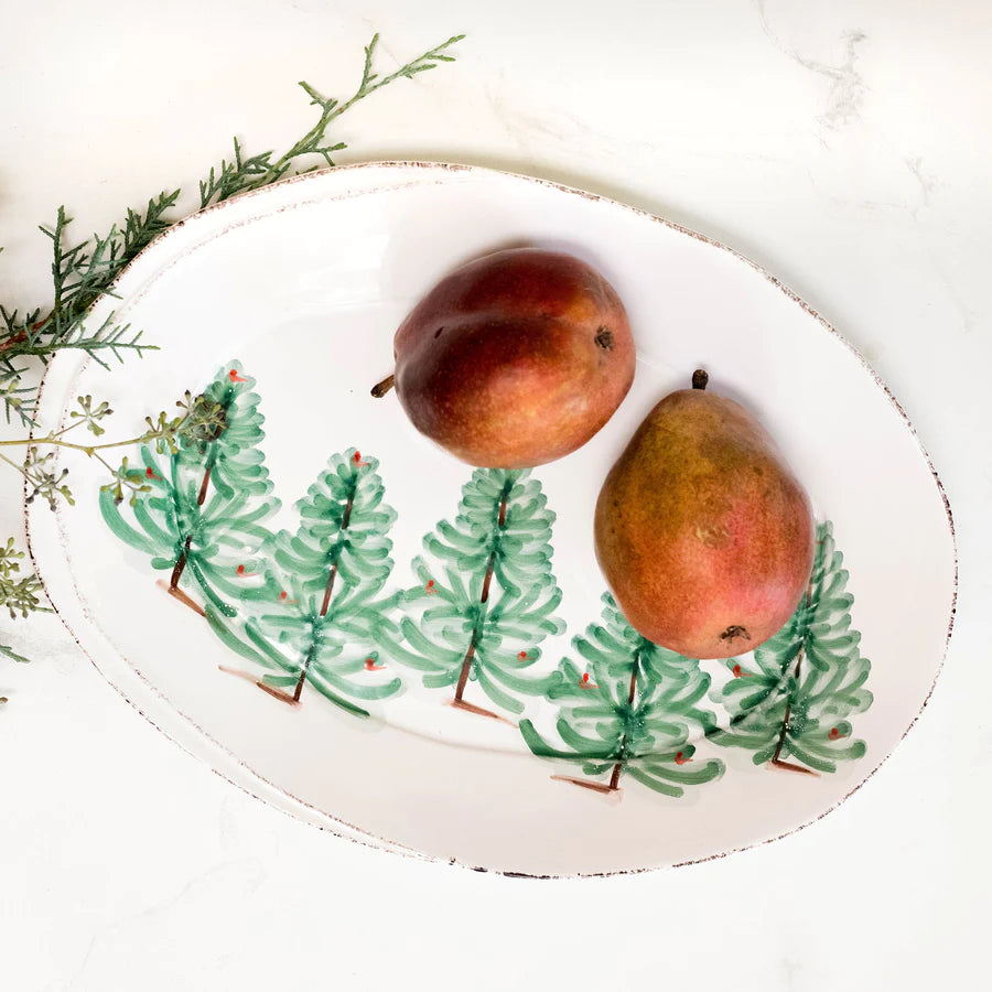 Vietri Lastra Holiday Small Oval Platter