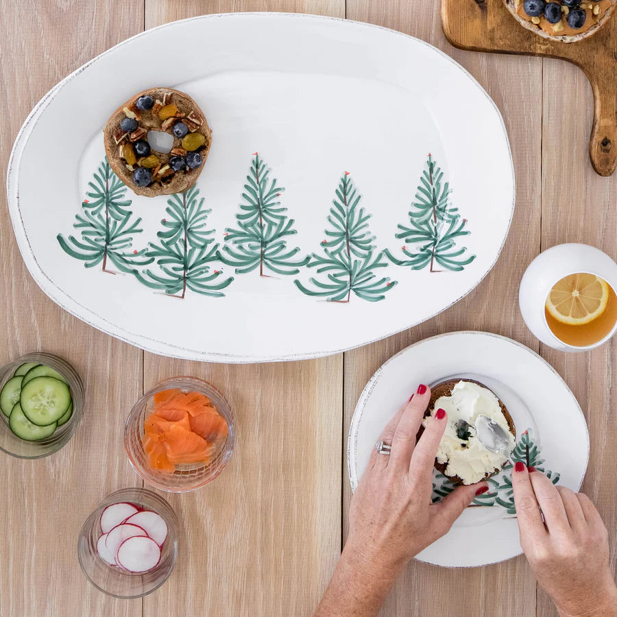 Vietri Lastra Holiday Small Oval Platter
