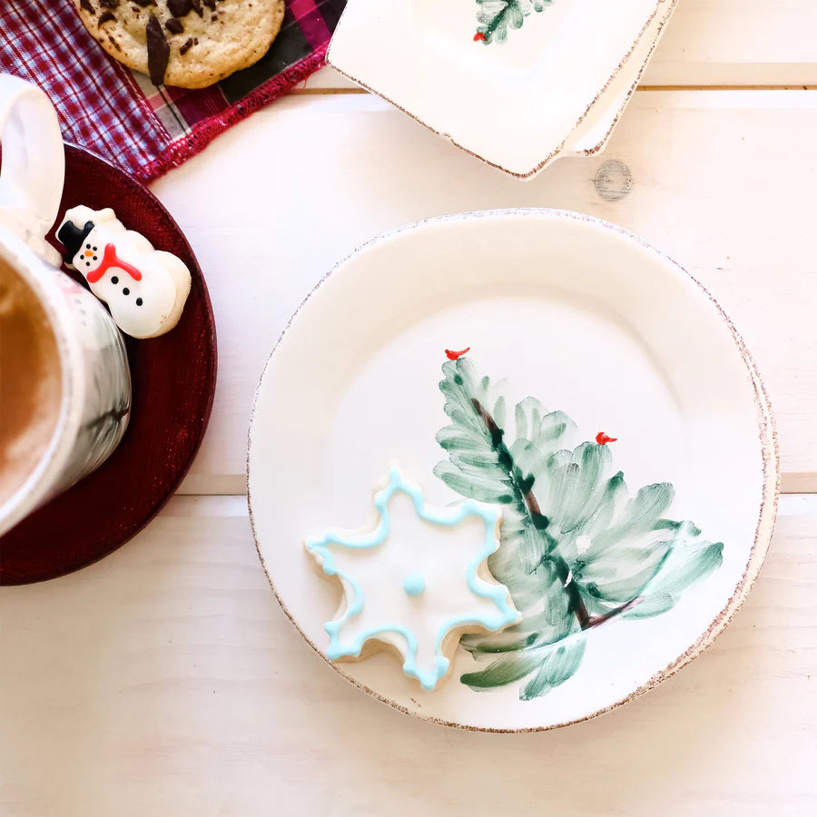 Vietri Lastra Holiday Canape Plate, Set of 4