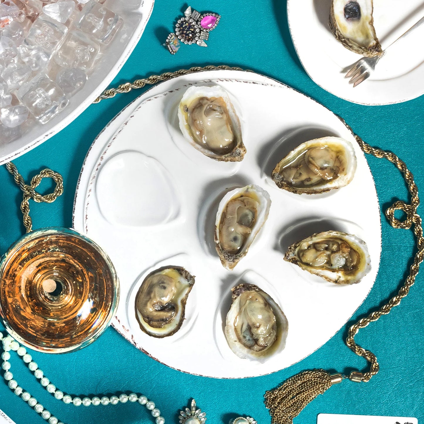 Vietri Lastra White Oyster Plate