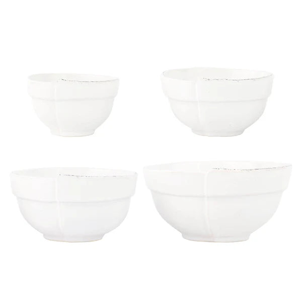 Lastra White Assorted Prepping Bowls, Set of 4 Asst
