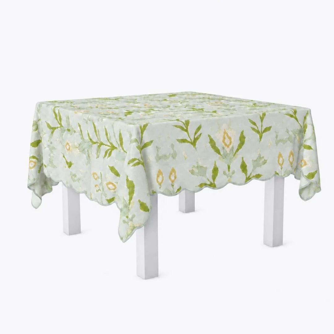 Petal Garden Aqua Square Game Tablecloth
