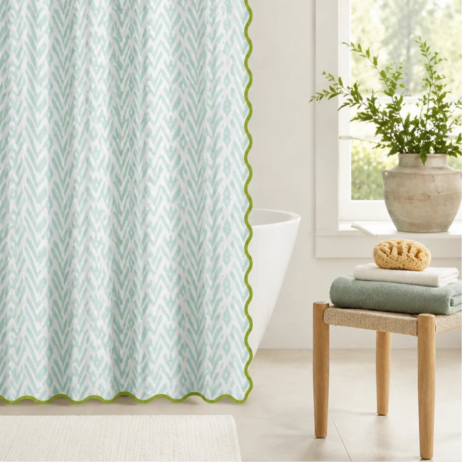 Petite Frond Blue Shower Curtain