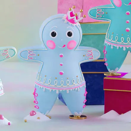 Glitterville Small Tabletop Rainbow Gingers, 8"