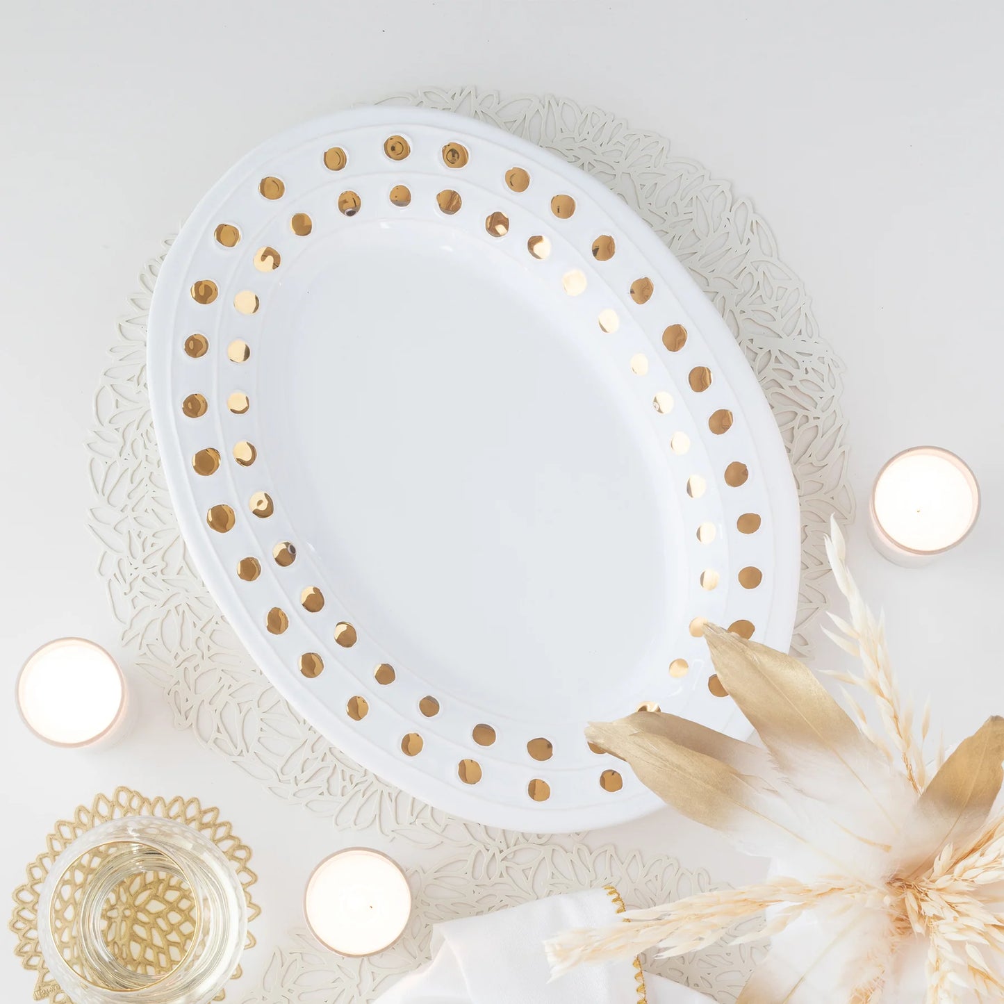 Vietri Medici Gold Oval Platter