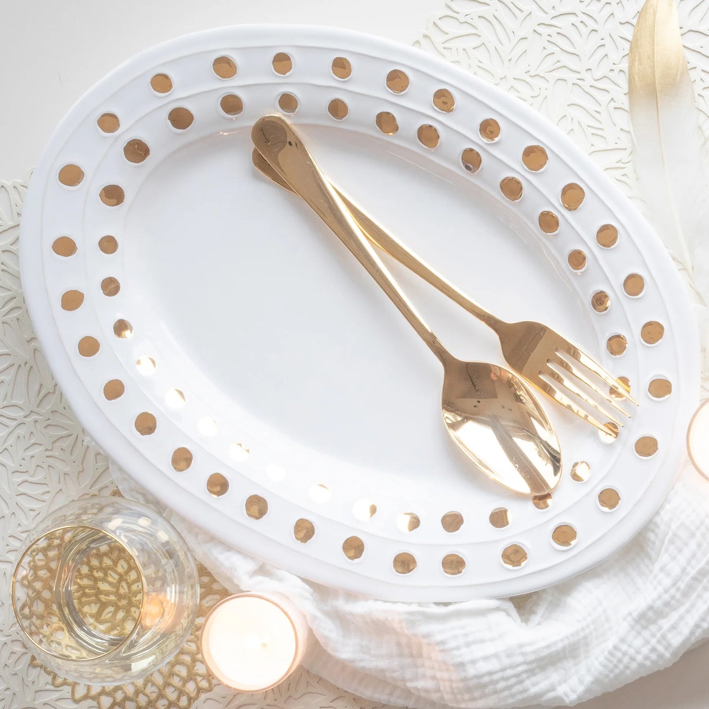 Vietri Medici Gold Oval Platter
