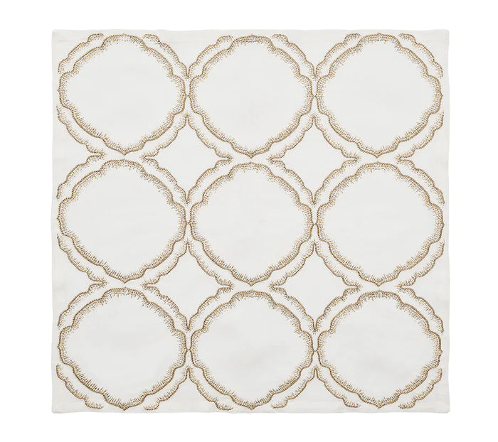 Daydream Napkin in White, Gold & Silver, Set of 4