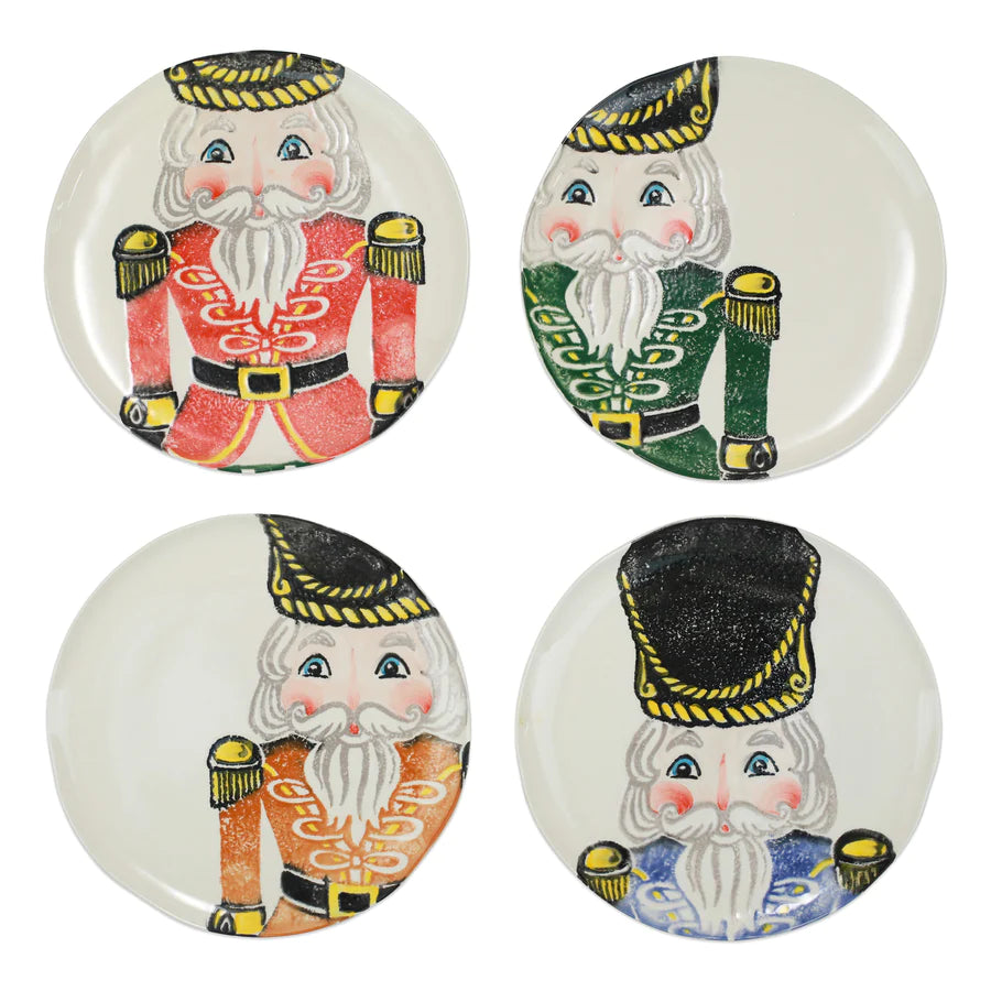 Vietri Nutcracker Assorted Dinner Plates, Set of 4