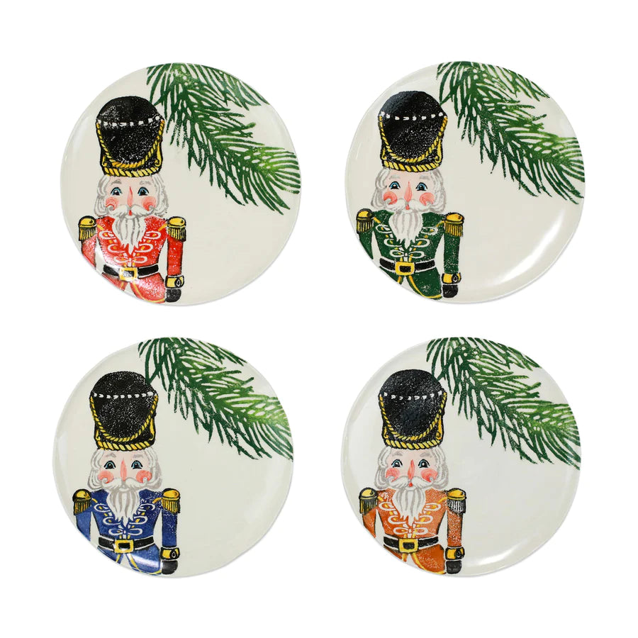 Vietri Nutcrackers Assorted Salad Plates, Set of 4