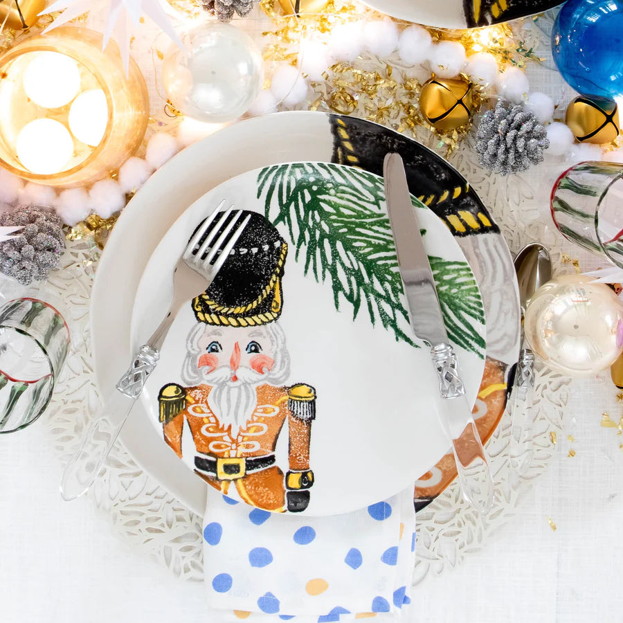 Vietri Nutcracker Gold Salad Plate