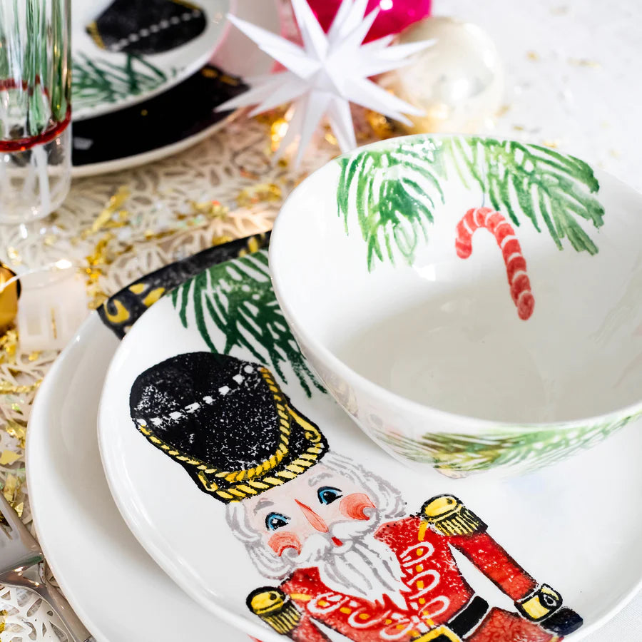 Vietri Nutcracker Candy Cane Cereal Bowl