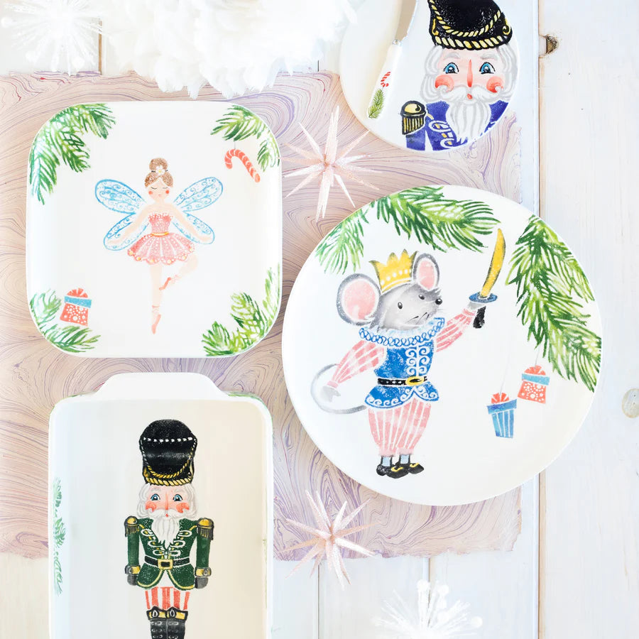 Vietri Nutcracker Sugar Plum Fairy Square Platter