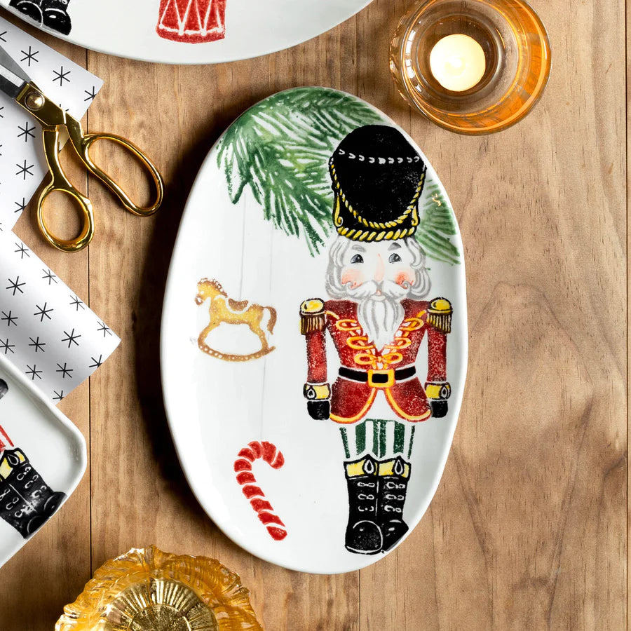 Vietri Nutcrackers Small Oval Platter