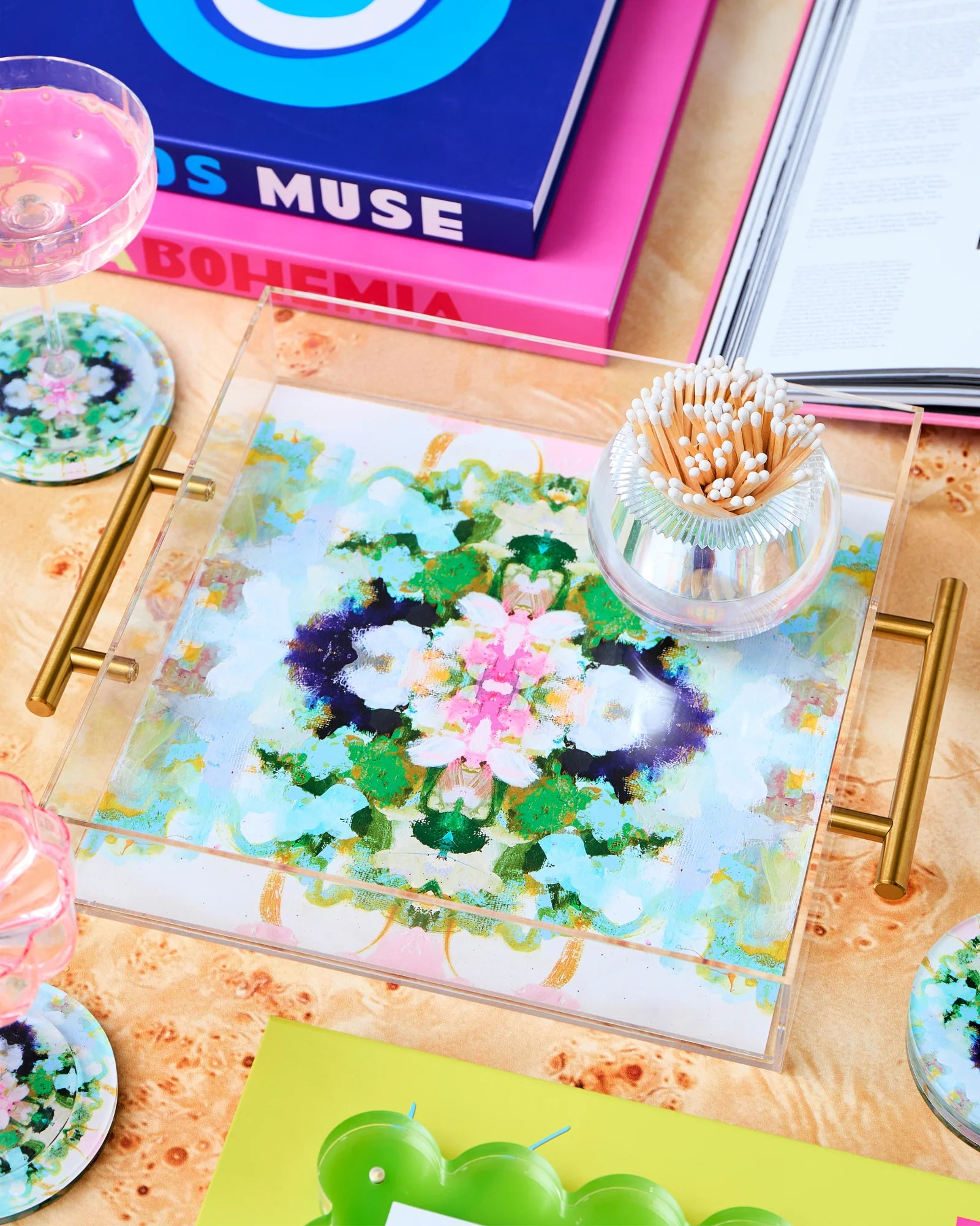 Laura Park Nantucket Bloom Large Acrylic Tray