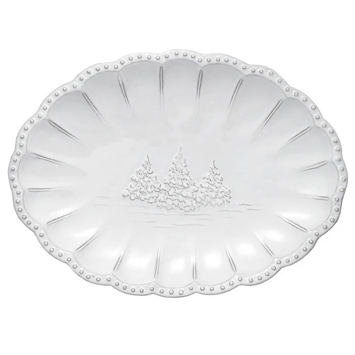 Bella Natale Beaded Oval Platter