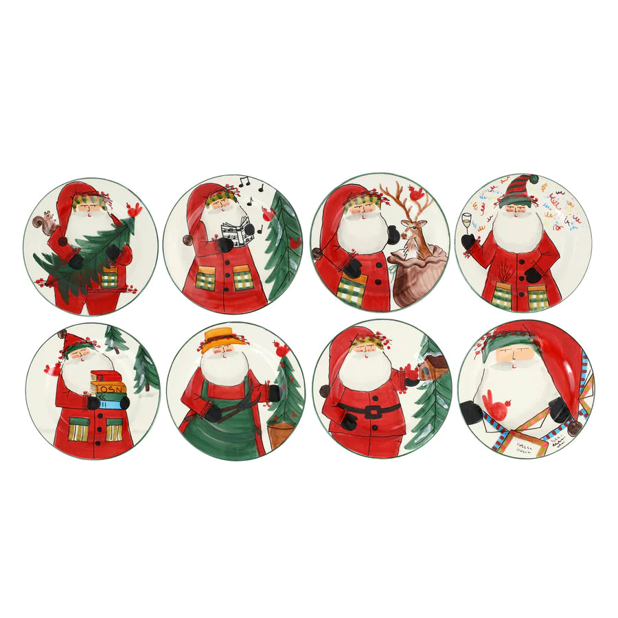 Old St. Nick Assorted Anniversary Salad Plates, Set of 8
