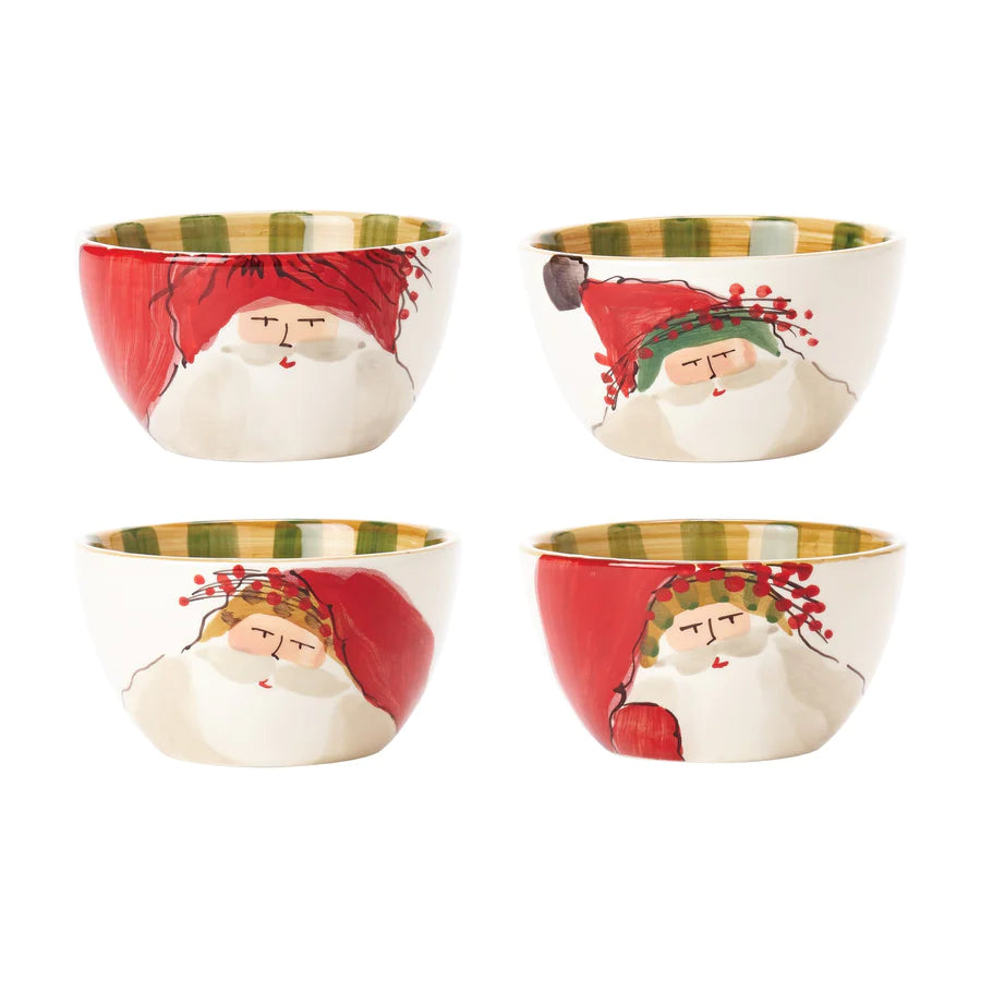 Old St. Nick Assorted Cereal Bowls, Set of 4