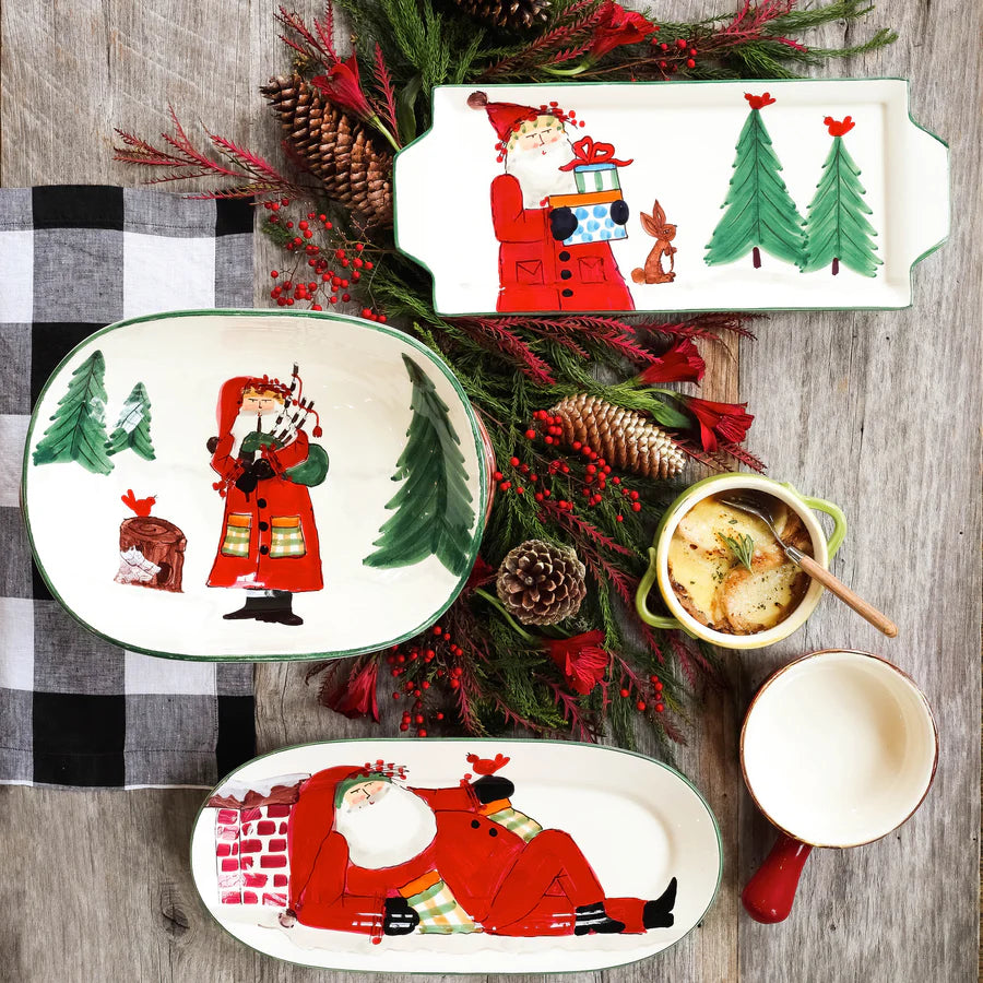 Old St. Nick Handled Rectangular Platter