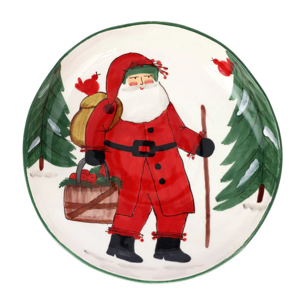 Old St. Nick Shallow Bowl with Apple Basket (New)