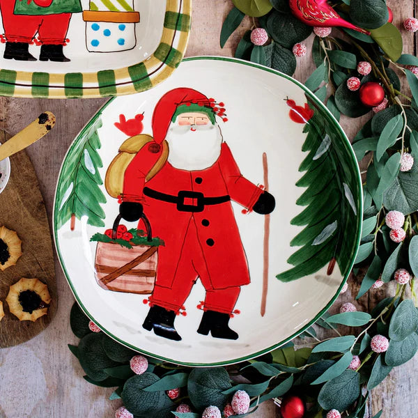 Old St. Nick Shallow Bowl with Apple Basket (New)