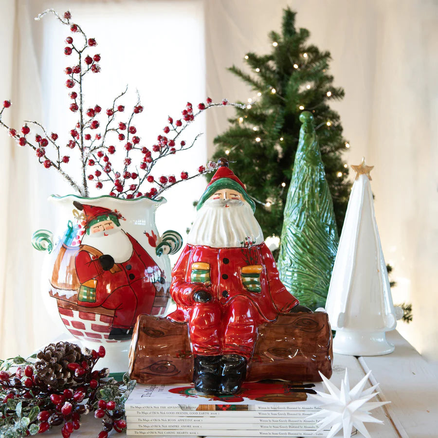 Old St. Nick Cachepot with Gifts