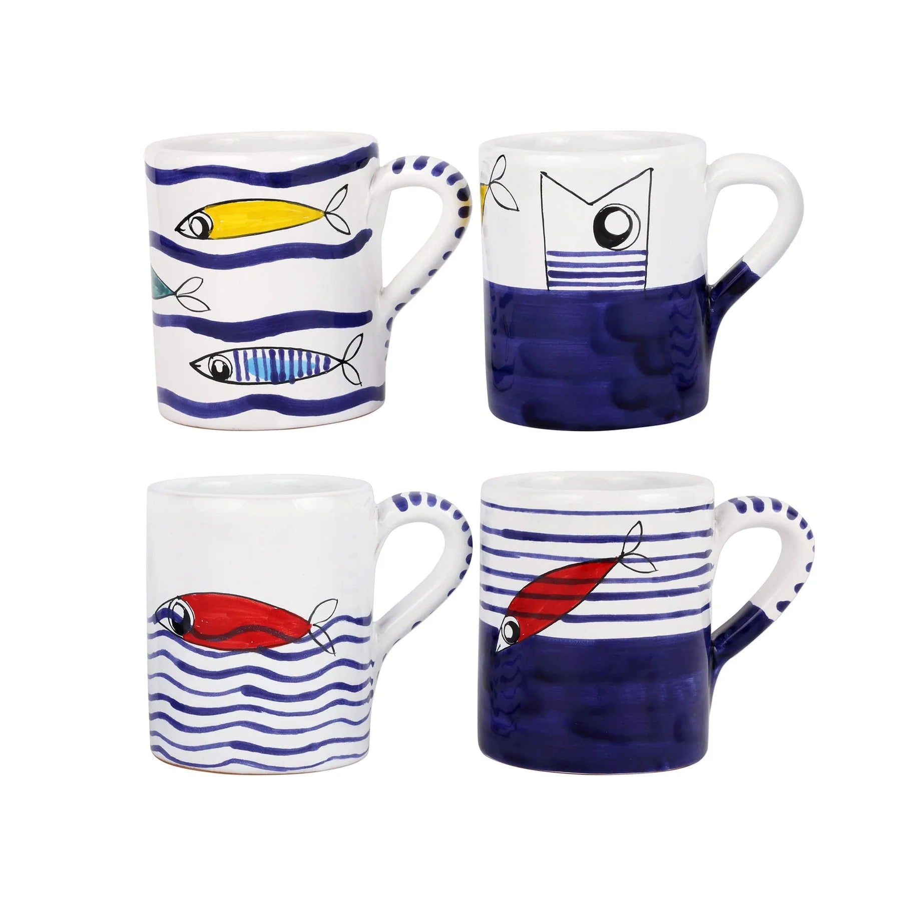 Pesce Pazzo Assorted Mugs, Set of 4