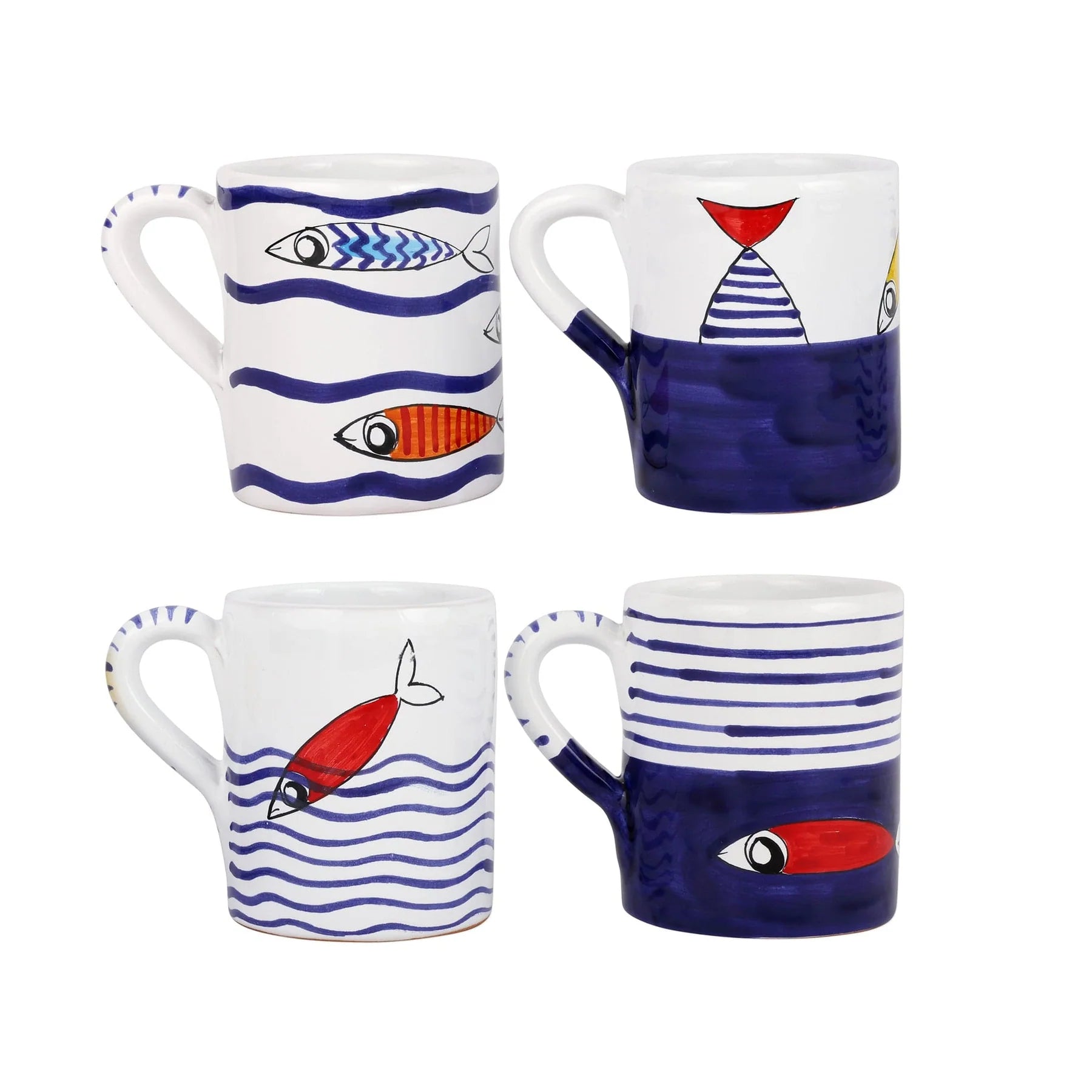 Pesce Pazzo Assorted Mugs, Set of 4