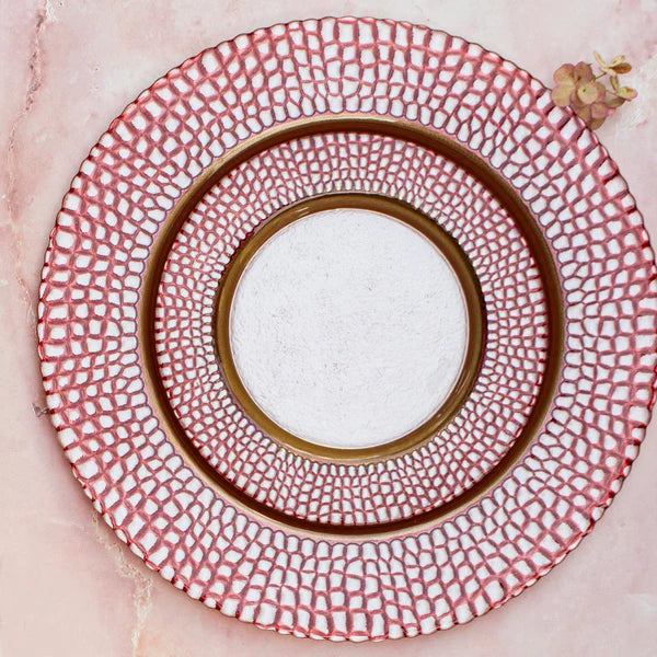 Pelli Glass Pink Charger Plate
