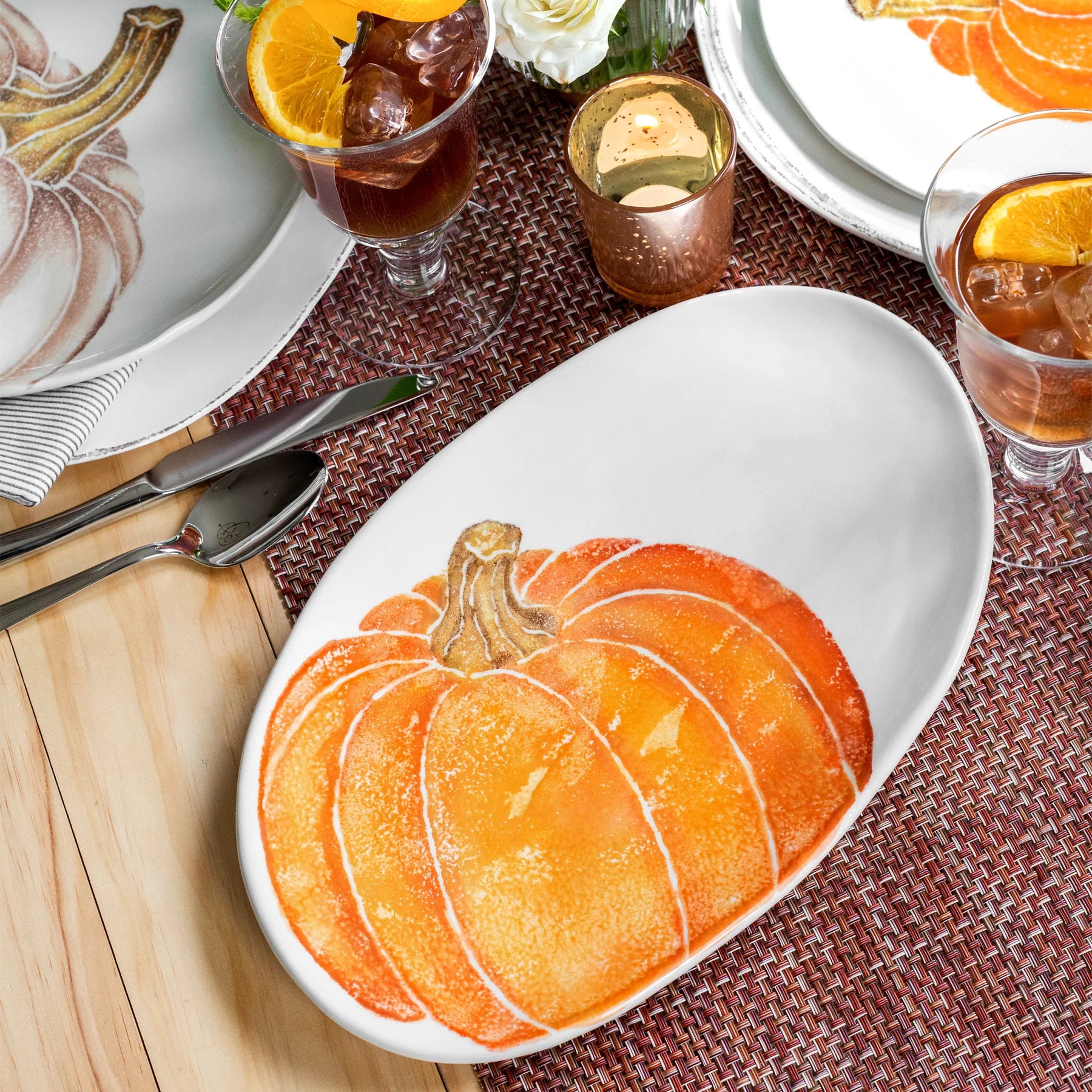 Vietri Pumpkin Small Oval Platter