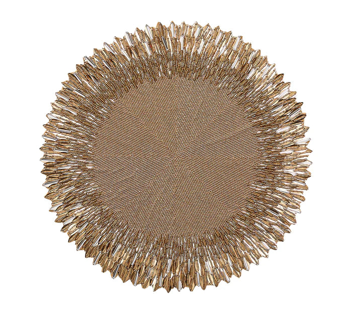 Ray Placemat in Gold & Crystal, Set of 2