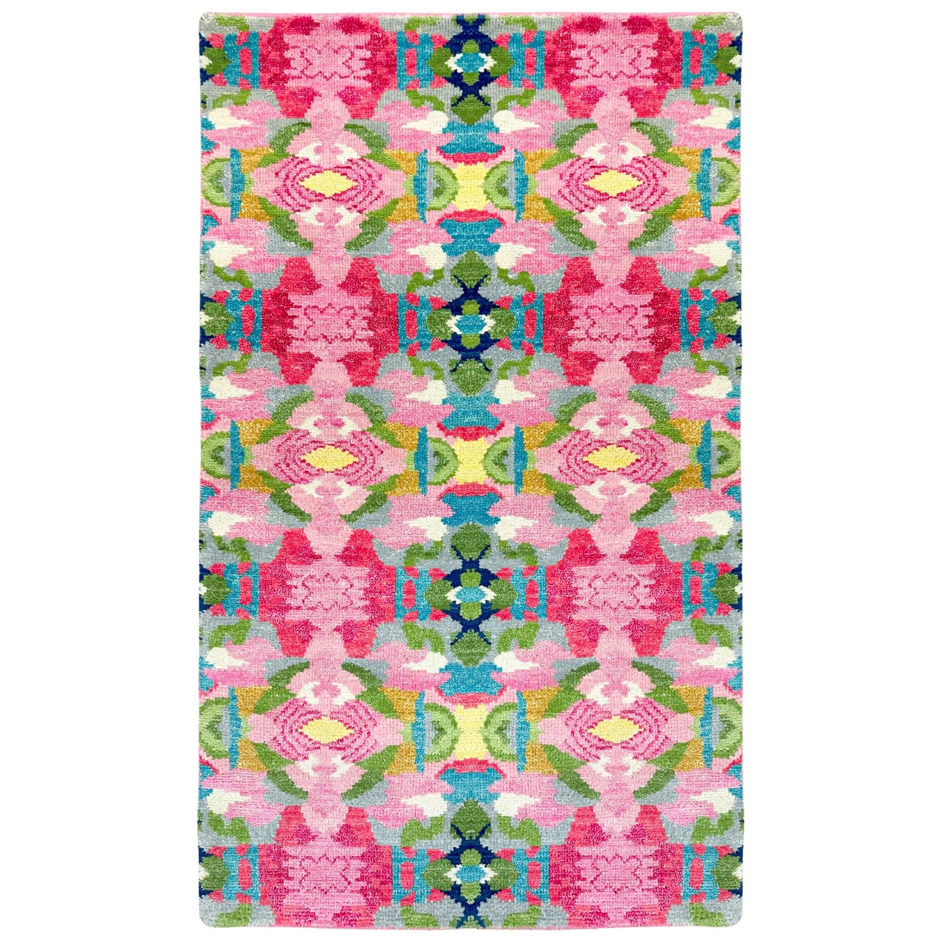 Pink Paradise Hand Knotted Wool Rug New!