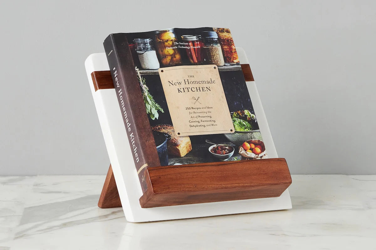 Modern iPad/Cookbook Holder, White