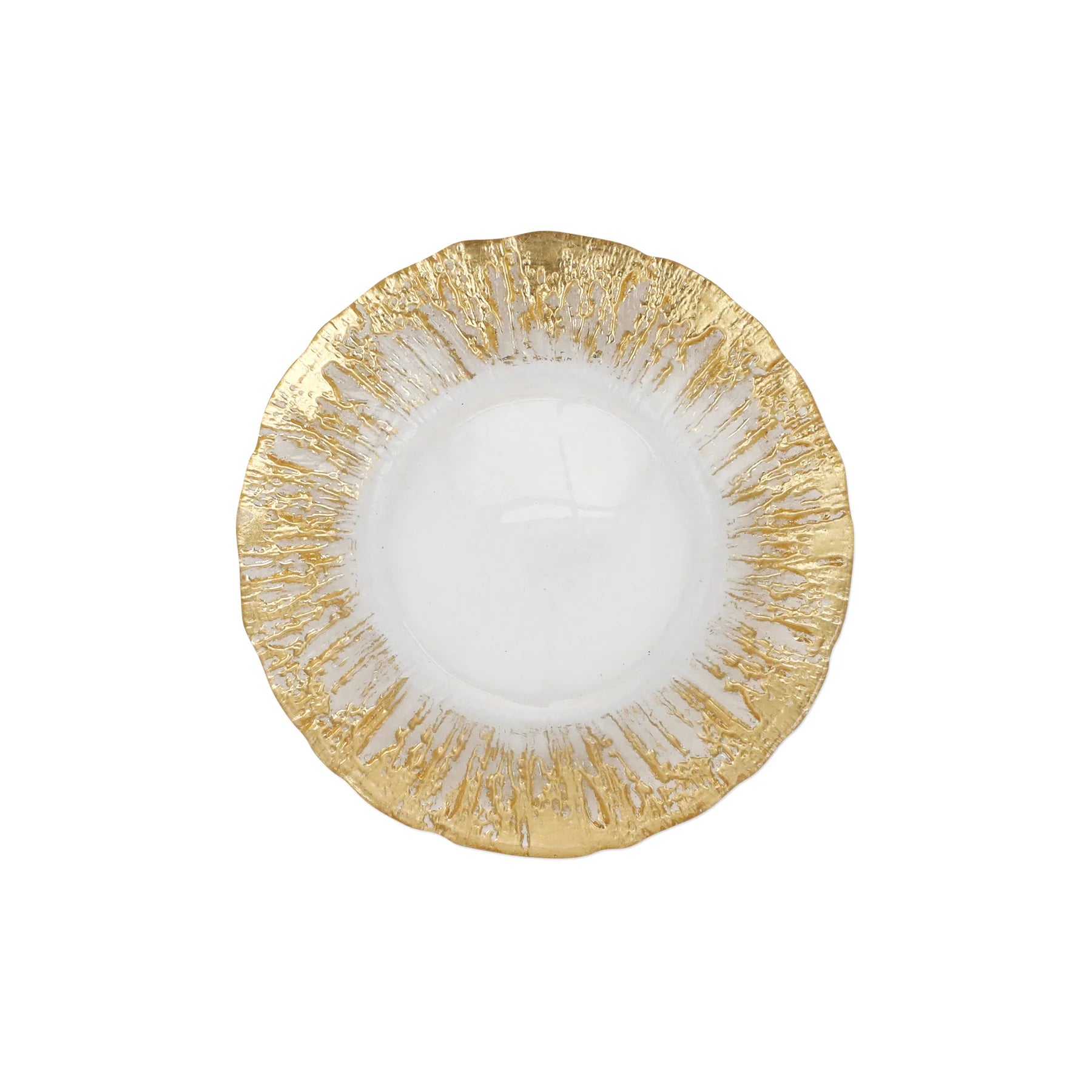 Vietri Rufolo Glass Gold Salad Plate