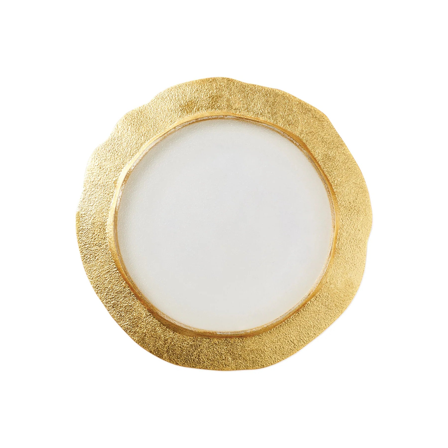 Vietri Rufolo Glass Gold Organic Salad Plate, Set of 4